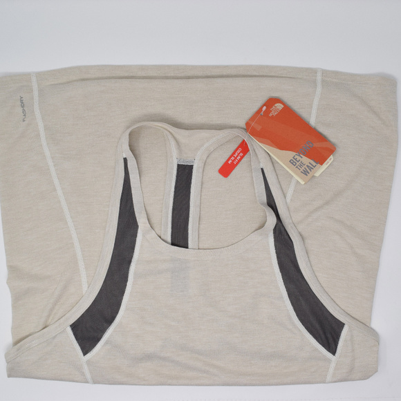 North Face Beyond The Wall Tank Top Women Large New T Back Mesh Neutral Gym Run - Picture 4 of 8